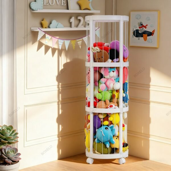 Round Roman-Column Style Storage Rack（Elastic  Rope Design)