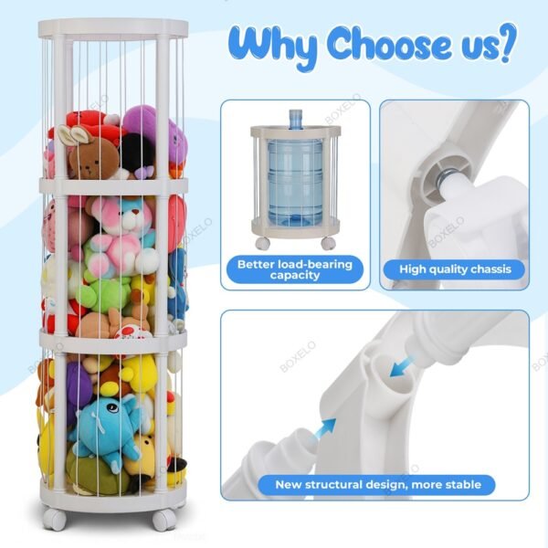 Round Roman-Column Style Storage Rack（Elastic  Rope Design)