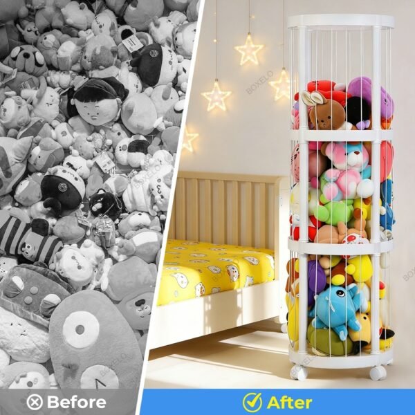 Round Roman-Column Style Storage Rack（Elastic  Rope Design)