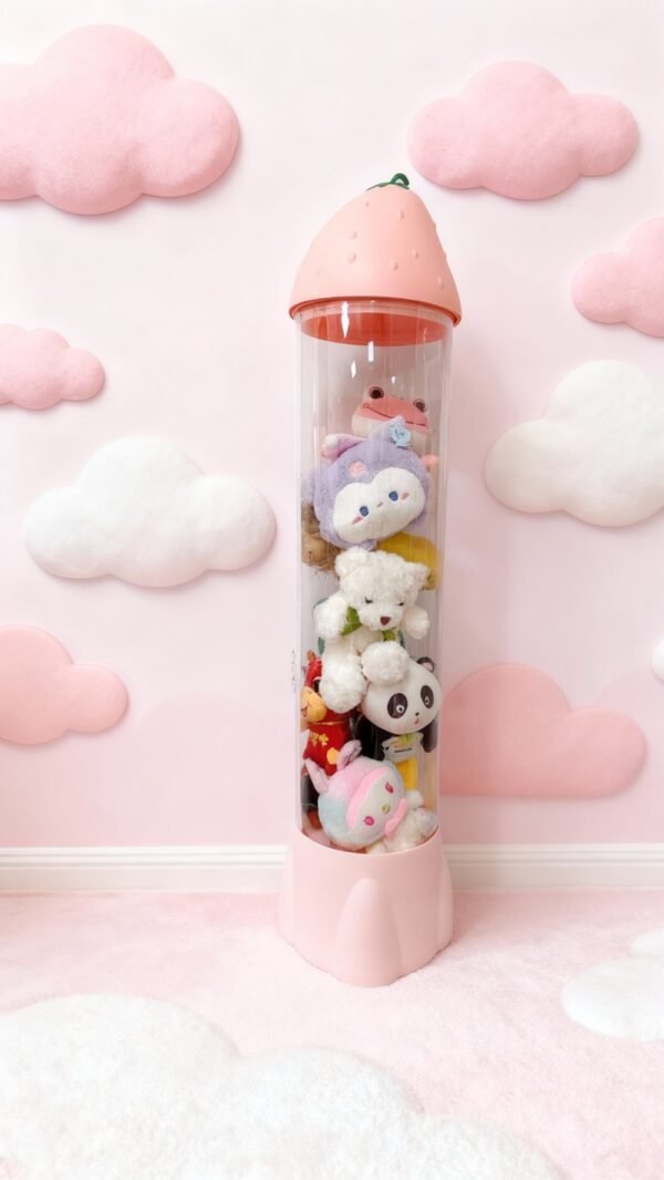 Strawberry Doll Storage Bin with dual Zippers