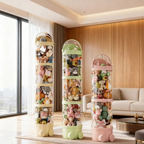 Astronaut Stackable Doll Storage Bin With Snap-Fit Connection