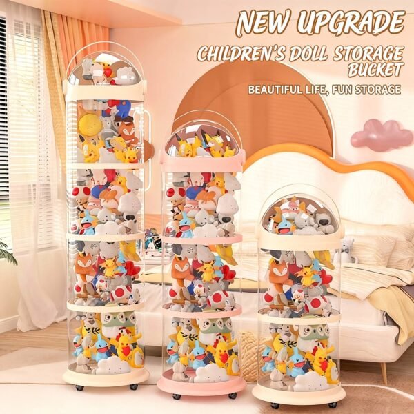 JH0536 36cm Large Capacity Astronaut Stackable Doll Storage Bin With Snap-Fit Connection 36cm Large Capacity Astronaut Stackable Doll Storage Bin with Double-Zipper