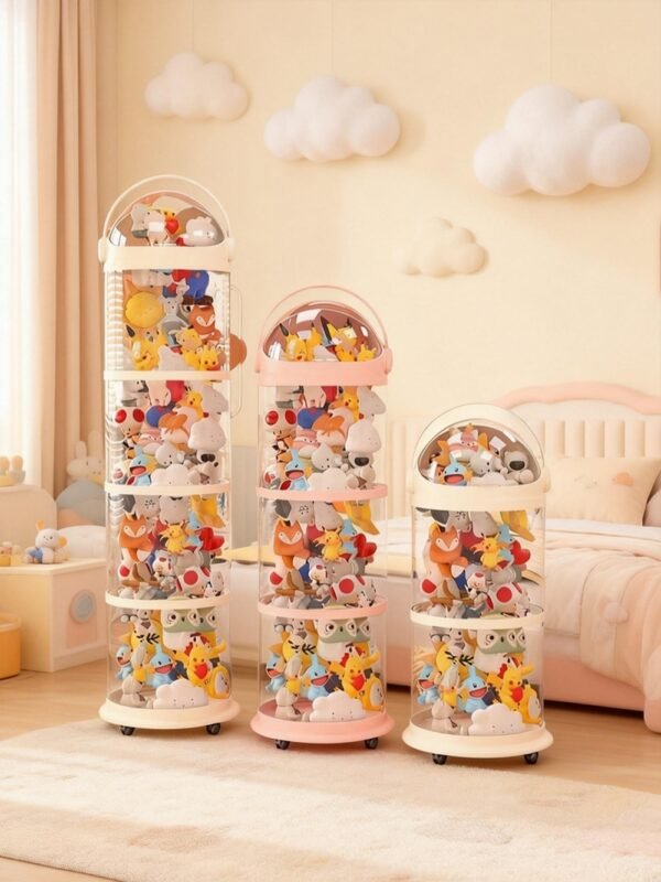 36cm Large Capacity Astronaut Stackable Doll Storage Bin with Double-Zipper