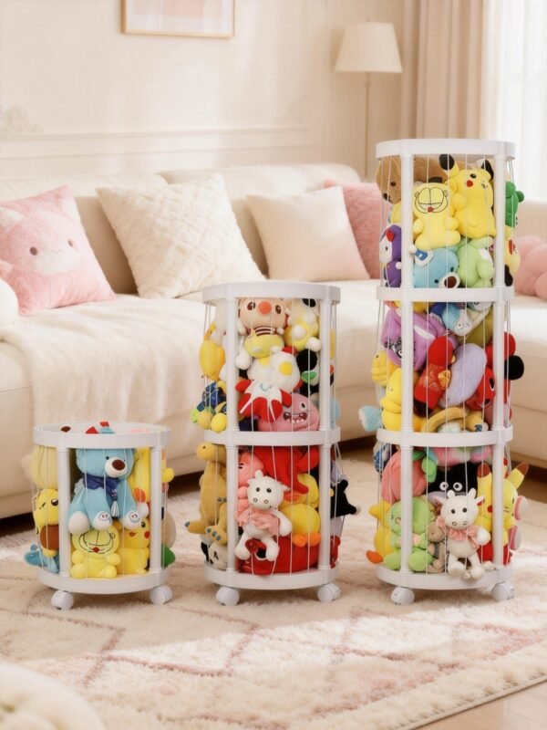 Round Roman-Column Style Storage Rack（Elastic  Rope Design)