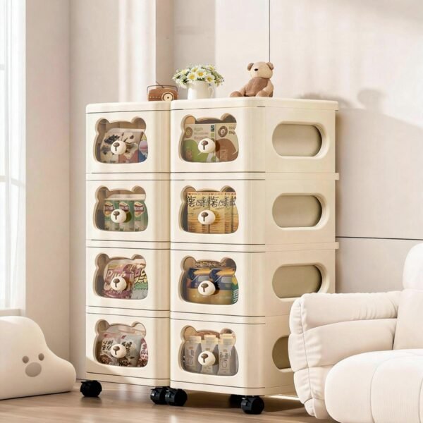 Multifunctional Plastic Storage Cabinet with Casters Multifunctional Plastic Storage Cabinet with Casters
