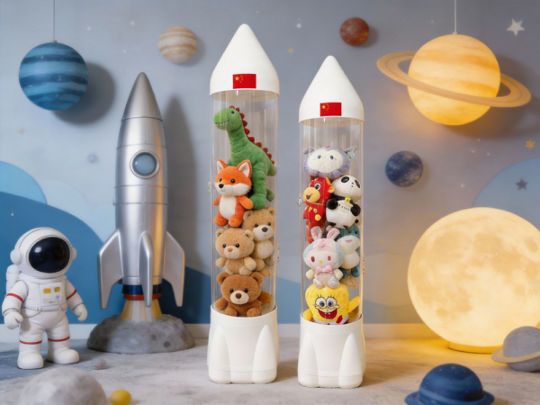 Rocket doll storage bucket Rocket Doll Storage Bin with dual Zippers