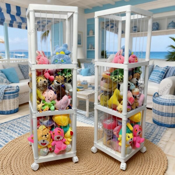 Square Roman-Column Style Storage Rack（Elastic  Rope Design)