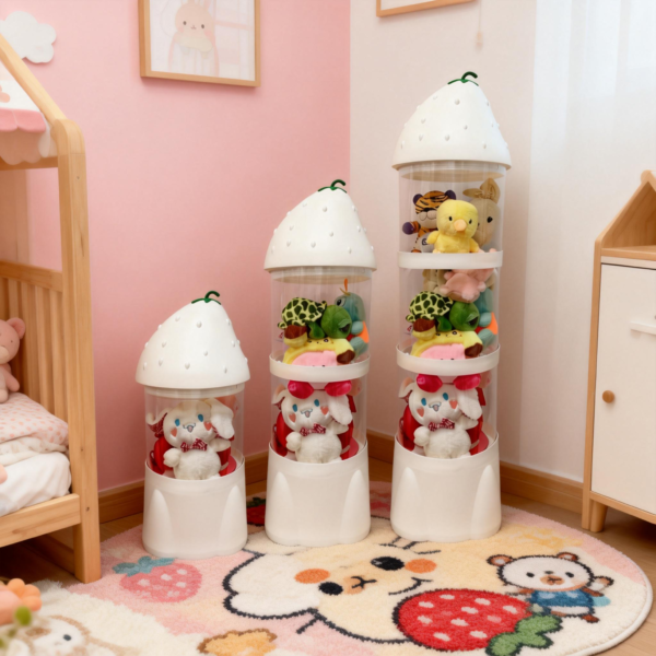 Strawberry Stackable Doll Storage Bin With Snap-Fit Connection